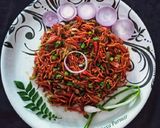 A picture of step 5 of Vegetable Hakka Noodles.