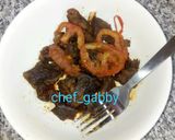 A picture of step 4 of Goatmeat stir fry.