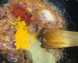 A picture of step 3 of Rajasthani Papad Pyaz in gravy.