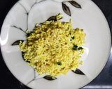 A picture of step 3 of Andhra Uggani/puffed rice upma.