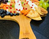 A picture of step 6 of Peanut Butter Board with cream cheese & pancakes.