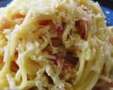 A picture of step 5 of Creamy Bacon Spaghetti.