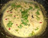 A picture of step 4 of Maharashtrian Besan pitla.