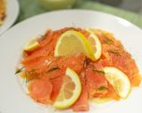A picture of step 6 of Salmon Carappcio.