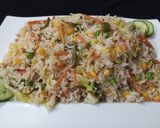 A picture of step 7 of Vegetables Fried Rice.