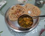A picture of step 3 of Bell parathas.