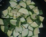 A picture of step 2 of Mexican style zucchini.