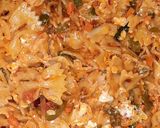 A picture of step 6 of Farfalle Pasta with cheese & Schezwan sauce.