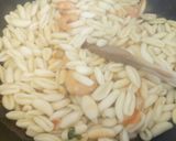 A picture of step 4 of Cavatelli with Chickpeas and Prawns.