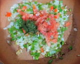 Foto del paso 4 de la receta: Pimiento rojo asado relleno de gambas con crema de gambas