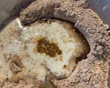 A picture of step 2 of Choco lava cake in appe pan.