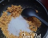 A picture of step 2 of Ghee Residue and Besan Kalakand.