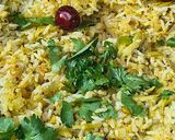 A picture of step 6 of Rice is Nice Mango and Amla Rice with side dish vegetable Avial.