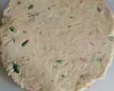 A picture of step 4 of Mixed veg Thepla with homemade butter.