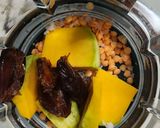 Hình bước làm 2 của món Sữa đậu lăng + bí đỏ + hạt điều 🧆🧆🥜🥭
