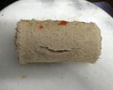 A picture of step 10 of Pinwheel sandwiches with vegetable soup.