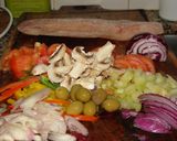 Foto del paso 1 de la receta: Lomo de pez gallo cubierto con verduras salteadas y champignones