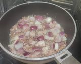 A picture of step 2 of Chicken Pörkölt (Hungarian paprika stew).