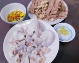 Hình bước làm 1 của món Cháo lòng tim,lưỡi và huyết