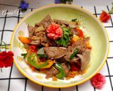 Hình bước làm 3 của món Gan heo xào ớt chuông