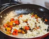 A picture of step 4 of Tri-Color Bell Pepper Cabbage Jhol Momos.