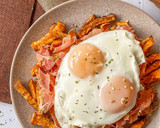 Foto del paso 2 de la receta: Huevos rotos de batata con jamón