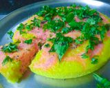 A picture of step 5 of Marble rava dhokla.