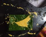 A picture of step 6 of Aloo Vadi or Patra.