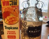 A picture of step 1 of Mango rum smoothie.