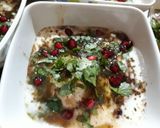 A picture of step 3 of Dahi bhalla chat.