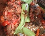 A picture of step 1 of Bheja fry.