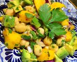 A picture of step 4 of Chickpea, Mango, and Avocado Salad.