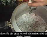 A picture of step 1 of Masala Mutton khichdi.