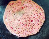 A picture of step 3 of Beetroot mini uttapam.