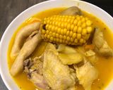 A picture of step 6 of Jamaican chicken soup.