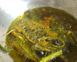 A picture of step 5 of Kurkuri Bhindi Fry/ Deep Fried Crunchy Okra slices.