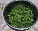 A picture of step 2 of Sarso Ka Saag (sarso, palak, bathua).
