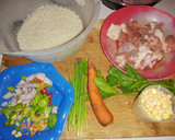 Foto del paso 1 de la receta: Arroz en sartén con cerdo, zanahoria y maíz tierno