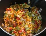 A picture of step 1 of Spicy sweet potato corn chowder.