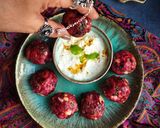 A picture of step 4 of Beetroot sabudana appe.