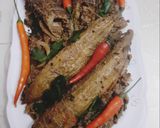 A picture of step 10 of Qeema Bharay Karailay (Stuffed Bitter Ground).