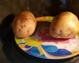 A picture of step 6 of My Beef & Onion Gravy with Sugar Snap Peas also Jacket Potatoe.