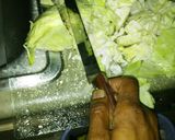 A picture of step 3 of Fried Cabbage w/ Bacon, Garlic, and Onions.