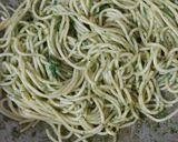 A picture of step 5 of Spinach garlic noodles.