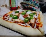 A picture of step 17 of Chicken tikka pizza (without oven bake in pateela).