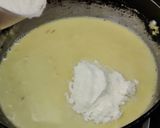 A picture of step 2 of Kesari milk peda.