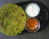 A picture of step 5 of Methi Paratha With Ground Chutney & Butter Milk.
