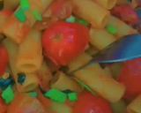 A picture of step 3 of Basil penne pasta in hot tomato sauce.