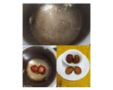 A picture of step 2 of Stuffed Moong dal halwa Jamun with carrot and mango puree.