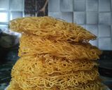 A picture of step 8 of Sev bhujiya.